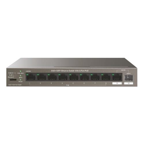 foto del prodotto switch tenda teg1110pf 8 102w 10p gigabit desktop 10 100 1000m 9p ge di cui 8p poe 1sfp