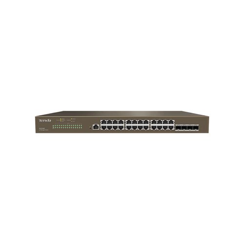 foto del prodotto switch tenda teg3328f 24p gigabit 10 100 1000 rj45 4p sfp 1p console l2 managed
