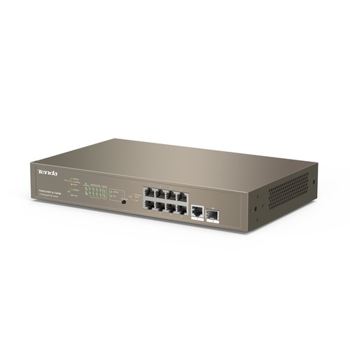 foto del prodotto switch tenda teg5310p 8 150w m9p lan gigabit desktop 10 100 1000m 8p poe 1p sfp layer 3 managed potenza poe 150w