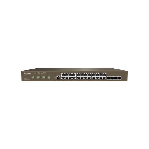 foto del prodotto switch tenda teg5328f 24p gigabit 10 100 1000 rj45 4p sfp 1p console l3 managed 1u 19 inch rack mountable
