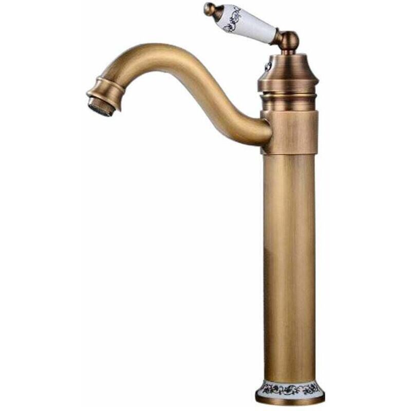 foto del prodotto swyeoot rubinetto per lavabo alto in ottone macaron, rubinetto per bagno con miscelatore per lavabo girevole a 360 , miscelatore per lavabo