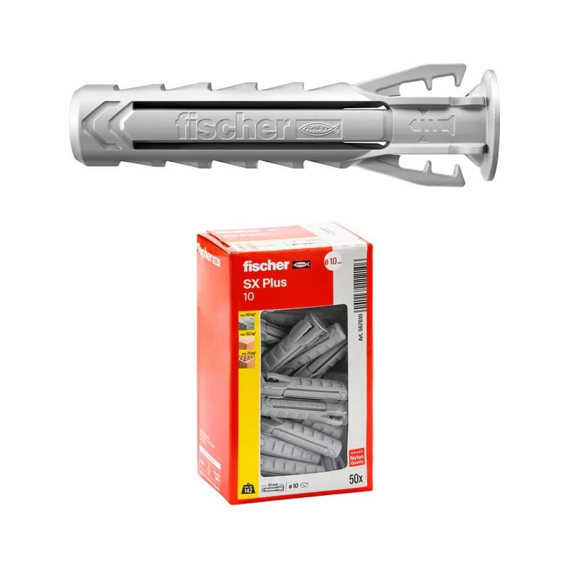 foto del prodotto sx plus 10x50 tassello in nylon con espansione a 4 settori conf. 50 pz 00567610