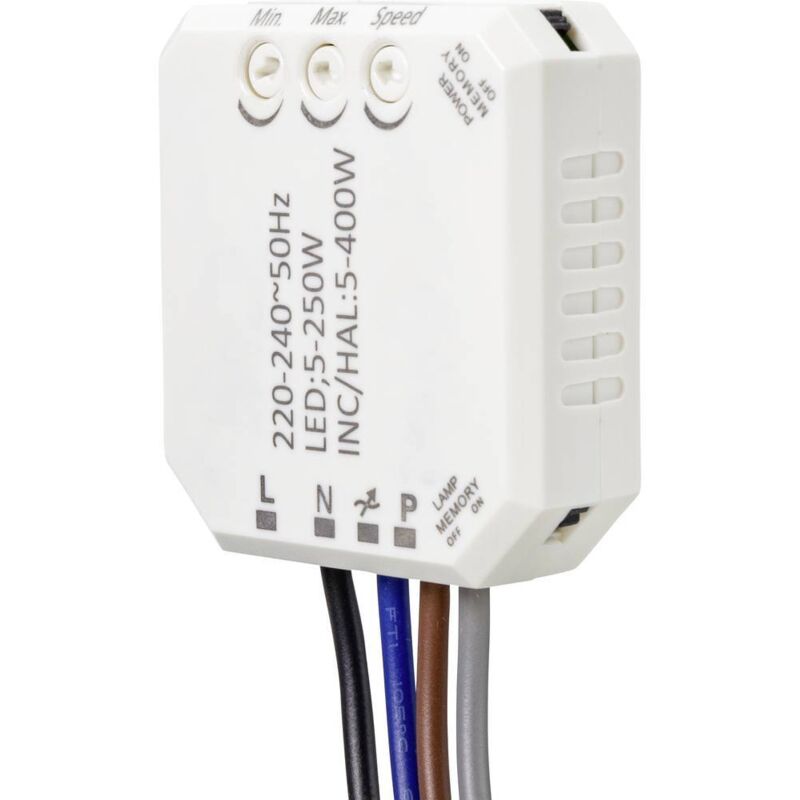 foto del prodotto sy 4697884 dimmer da incasso adatto per lampadina lampadina alogena, lampadina led, lampadina ad incandescenza sygonix