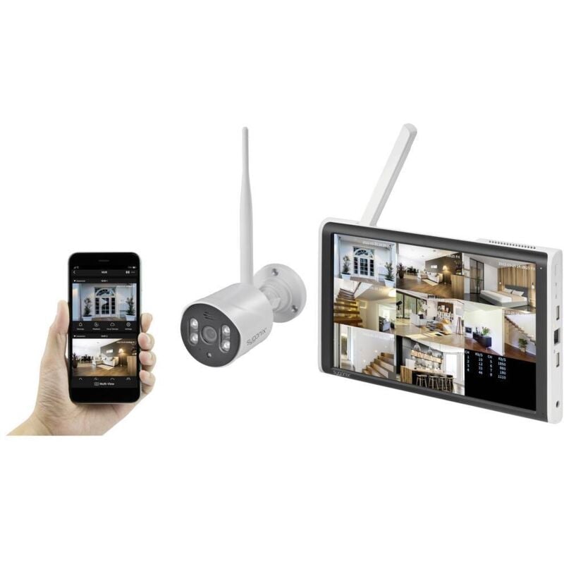 foto del prodotto sy-5046554 senza fili-kit videocamere sorveglianza 8 canali con 1 camera 1920 x 1080 pixel 2.4 ghz - sygonix