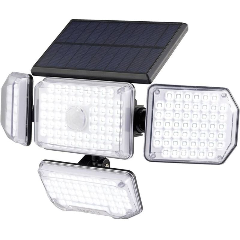 foto del prodotto sy 5626568 lampada solare da parete per esterno con rilevatore di movimento led monocolore 1.265 w nero sygonix