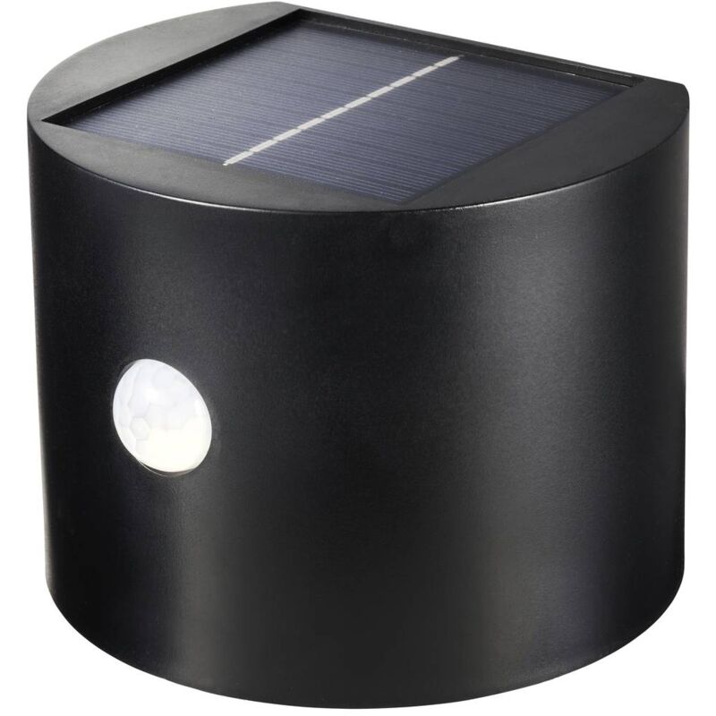 foto del prodotto sy 5770788 lampada solare da parete per esterno con rilevatore di movimento led monocolore nero sygonix