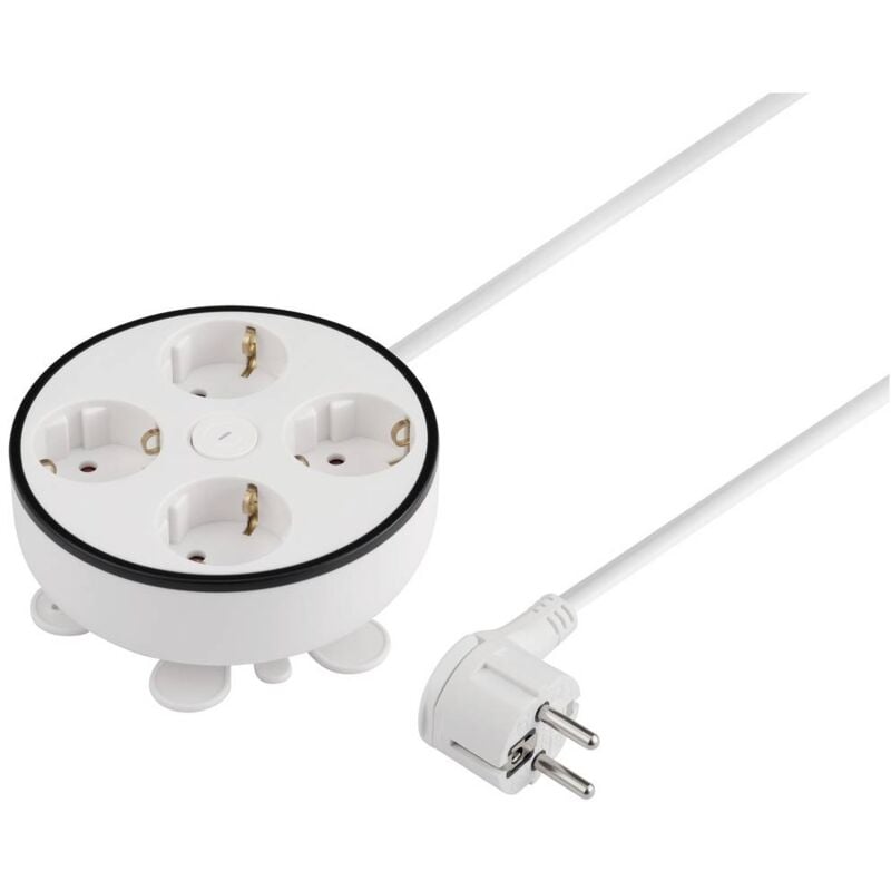 foto del prodotto sy 5806892 avvolgicavo 1.50 m bianco spina schuko sygonix