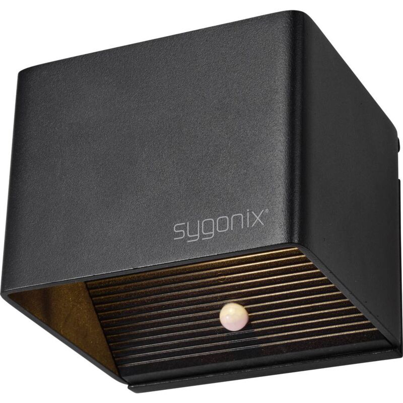 foto del prodotto sy 6053268 lampada led da parete con rilevatore di movimento led monocolore led a montaggio fisso 2 w nero sygonix