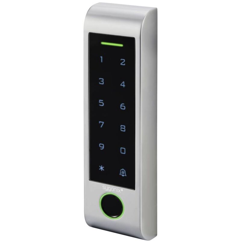foto del prodotto sy 6121662 sistema d accesso rfid, impronte digitali montaggio superficiale 12 v dc, 18 v dc ip66 con tastiera sygonix