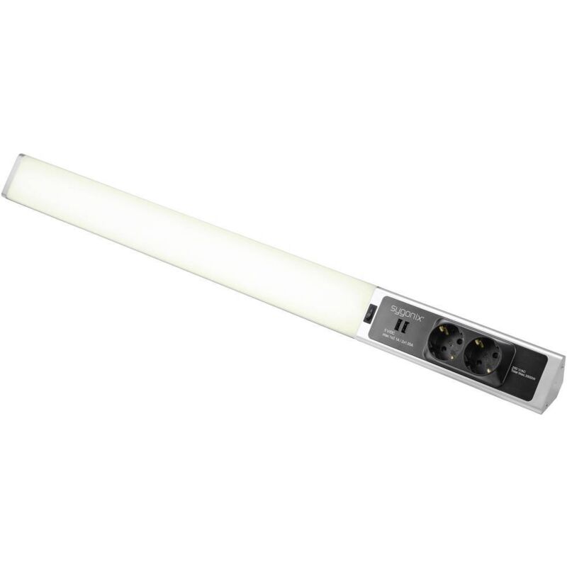 foto del prodotto sygonix lampada led sottopensile smd led 18 w bianco neutro argento, bianco