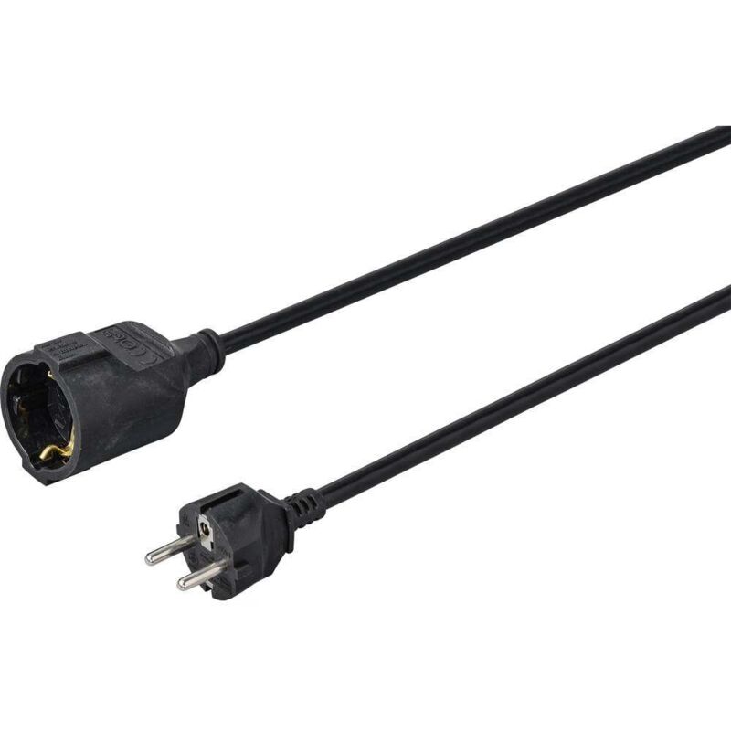 foto del prodotto sygonix sy 4872632 alimentazione prolunga 16 a nero 3.00 m h05vv f 3g 1,5 mm 