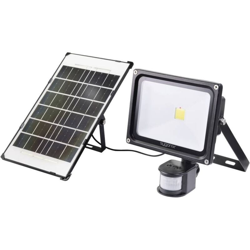 foto del prodotto sygonix sy 5461110 faretto solare con rilevatore di movimento 30 w bianco neutro
