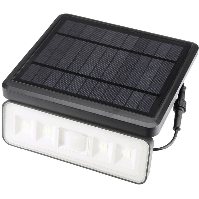 foto del prodotto sygonix sy 5972856 faretto solare da muro con rilevatore di movimento led monocolore led a montaggio fisso 8 w nero