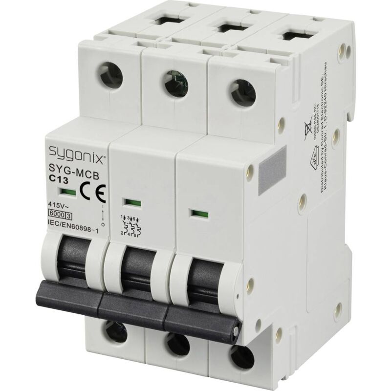 foto del prodotto sygonix sy 6441082 syg mcb 3p c13 6ka interruttore magnetotermico 3 poli 13 a 415 v ac