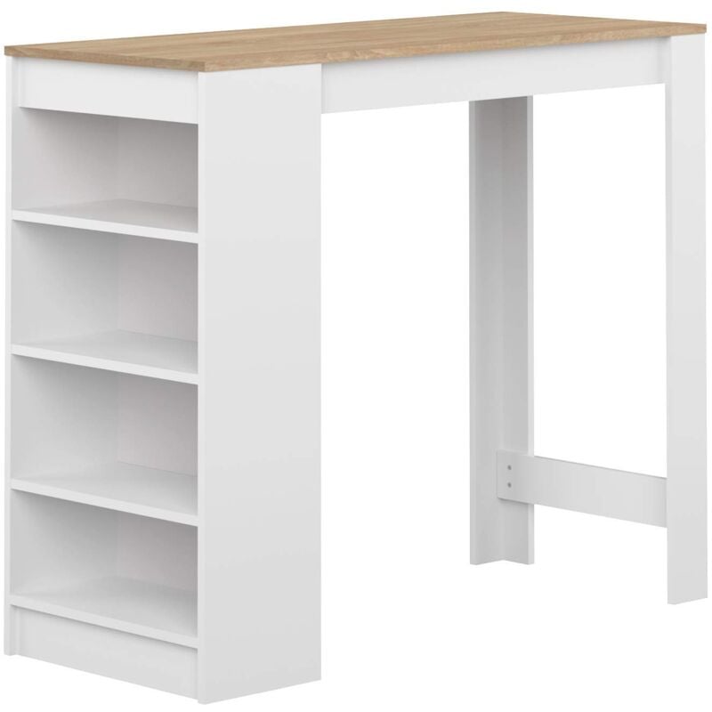 foto del prodotto symbiosis aravis tavolo da bar, bianco e rovere naturale 115x50x102,7 cm