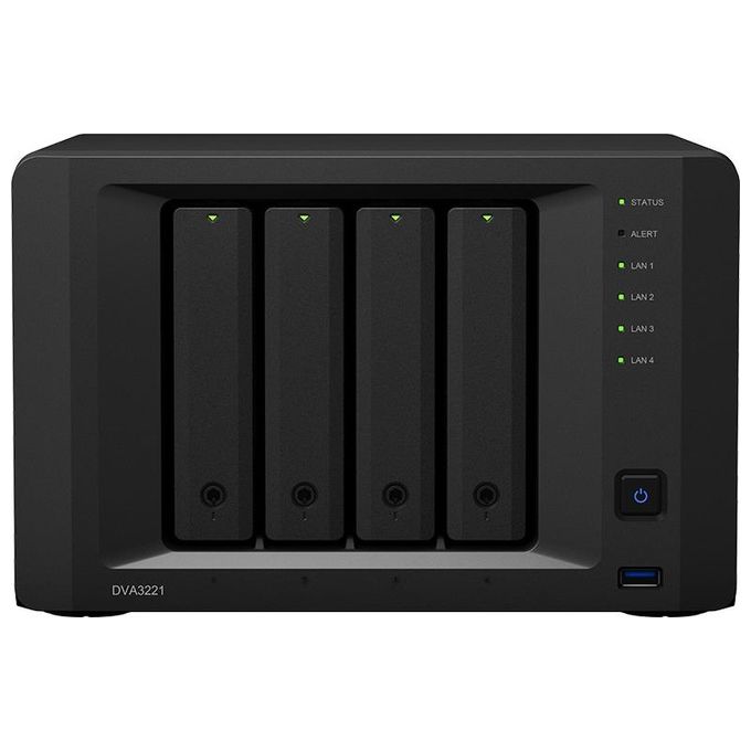 foto del prodotto synology dva3221 videoregistratore di rete nvr nero