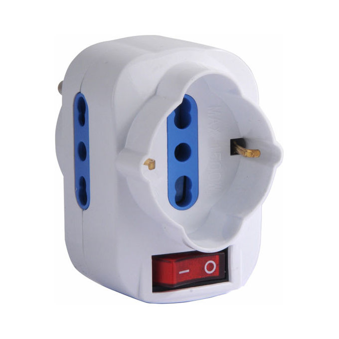 foto del prodotto syntesy 06615 adattatore triplo girevole bianco bl