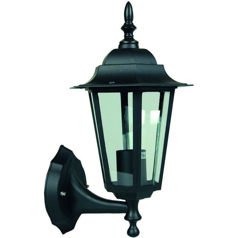 foto del prodotto syntesy lanterna con braccio inferiore modello berlino 60w ip44 mm.215x325h. colore nero