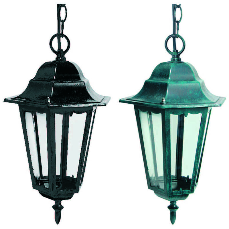 foto del prodotto syntesy lanterna con catena modello berlino 100w ip44 mm.230x230x1026h. colore nero