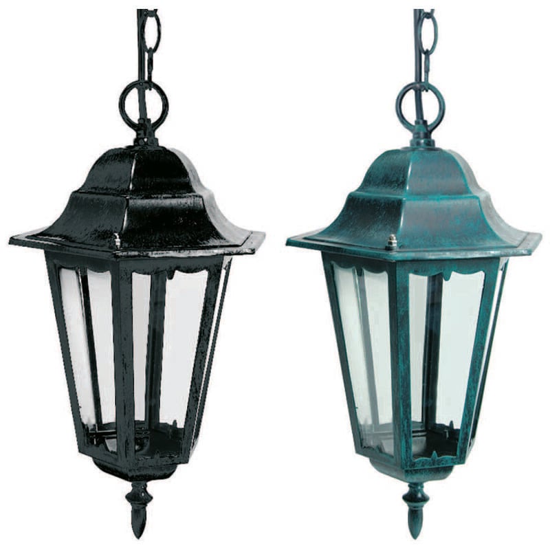 foto del prodotto syntesy lanterna con catena modello berlino 60w ip44 mm.192x192x947h. colore nero