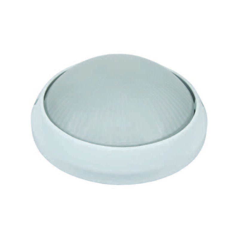 foto del prodotto syntesy plafoniera tonda in alluminio per esterno 100w ip54 mm.258x125h. bianco