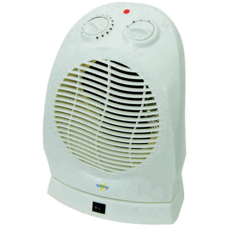 foto del prodotto syntesy termoventilatore ruotante con termostato 2000w misure di ingombro cm.24x21x31h.