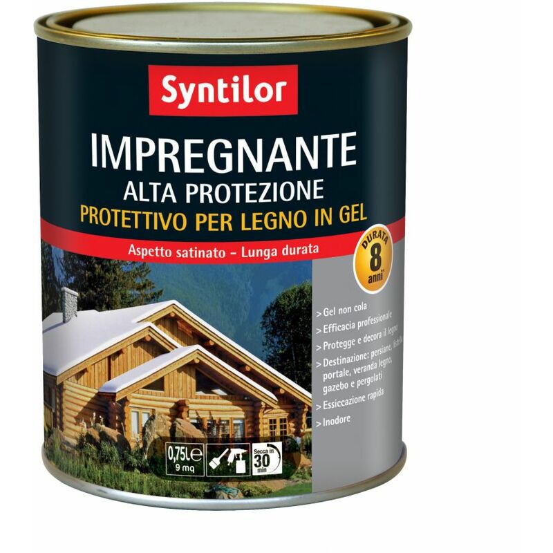 foto del prodotto syntilor impregnante legno interni esterni colore mogano alta protezione 0.75 lt