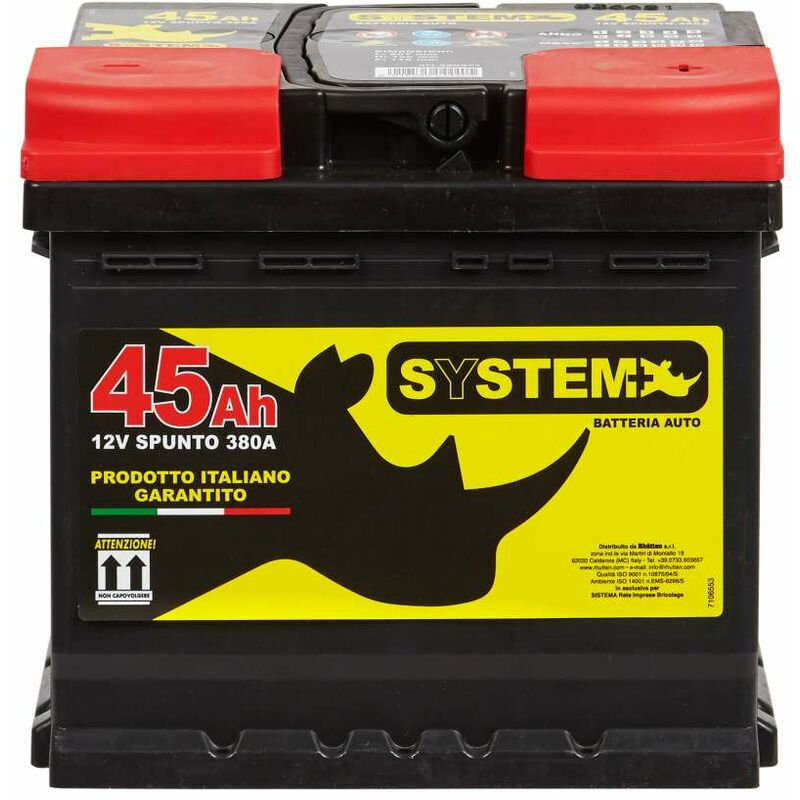 foto del prodotto system batteria auto 45 ah 380 a 12 v