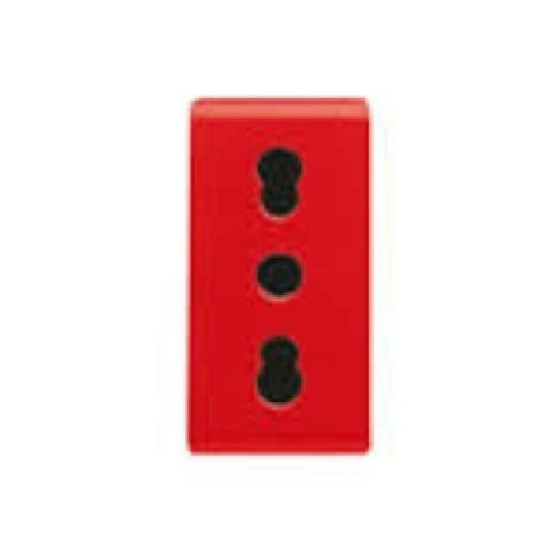 foto del prodotto system presa bipasso 2p t 16a colore rosso gw20295 - gewiss