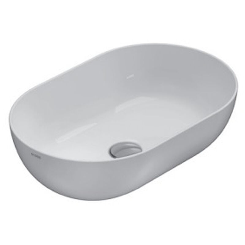 foto del prodotto t edge lavabo appoggio 54x37 senza fissaggi bianco opaco codice prod b6o54bo ceramica globo