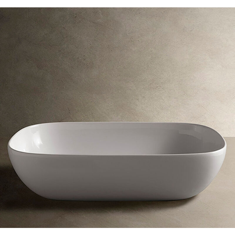 foto del prodotto t edge lavabo appoggio 60x38 bianco opaco codice prod b6r60bo ceramica globo