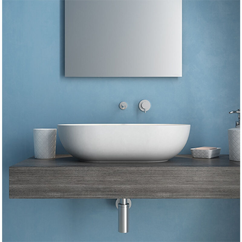 foto del prodotto t edge lavabo appoggio 60x41 bianco opaco codice prod b6o60bo ceramica globo