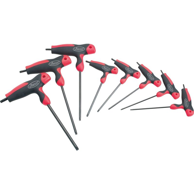 foto del prodotto t handle screwdriver set v1410 profilo interno torx t 9 t 40 numero utensili 8