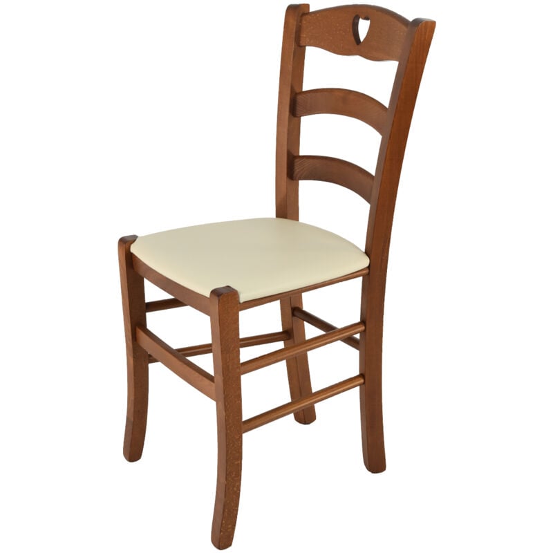 foto del prodotto t m c s tommychairs sedia modello cuore per cucina bar e sala da pranzo, robusta struttura in legno di faggio color noce chiaro e seduta