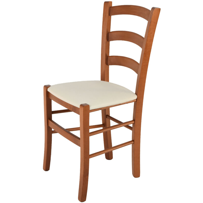 foto del prodotto t m c s tommychairs sedia modello venice per cucina bar e sala da pranzo, robusta struttura in legno di faggio color ciliegio e seduta rivestita
