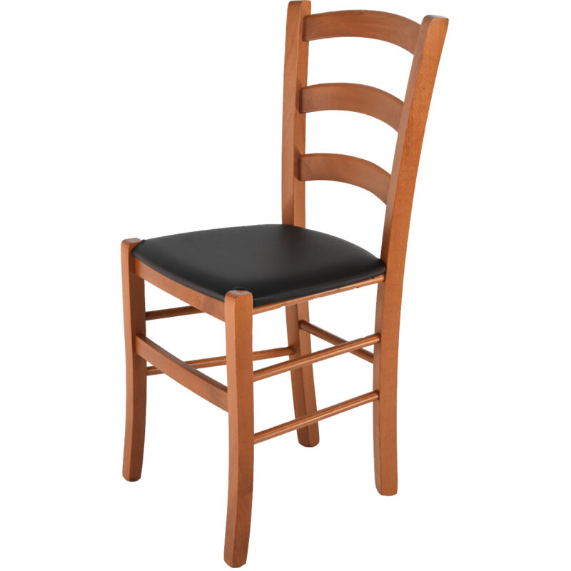 foto del prodotto t m c s tommychairs sedia modello venice per cucina bar e sala da pranzo, robusta struttura in legno di faggio color ciliegio e seduta rivestita