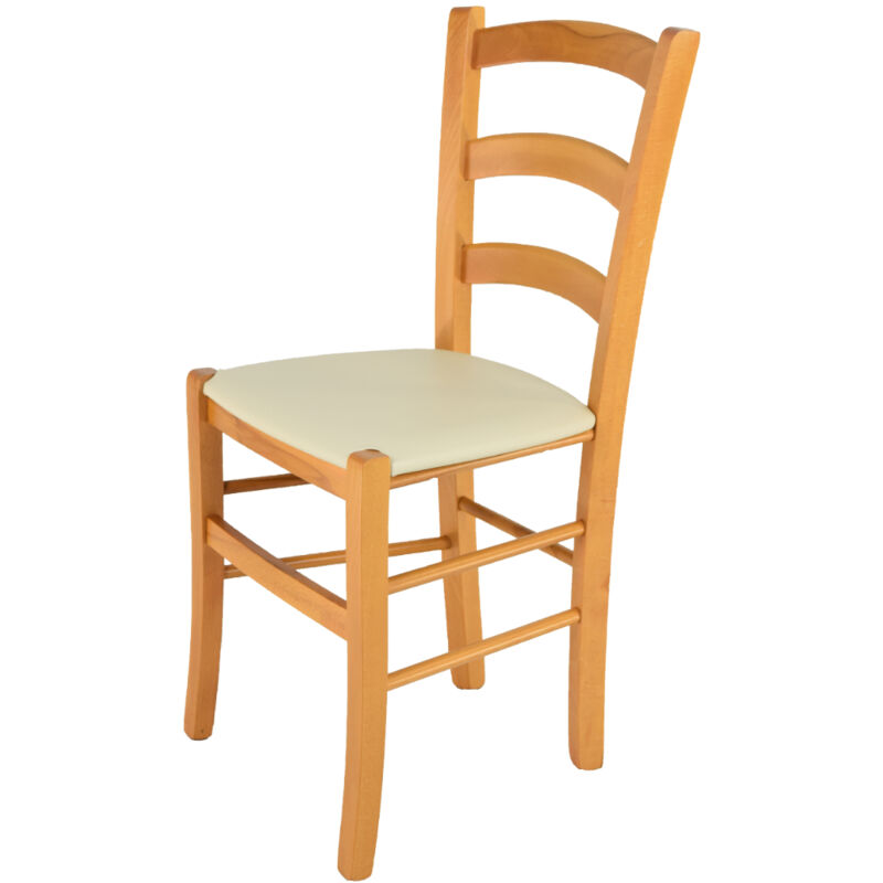 foto del prodotto t m c s tommychairs sedia modello venice per cucina bar e sala da pranzo, robusta struttura in legno di faggio color miele e seduta rivestita in