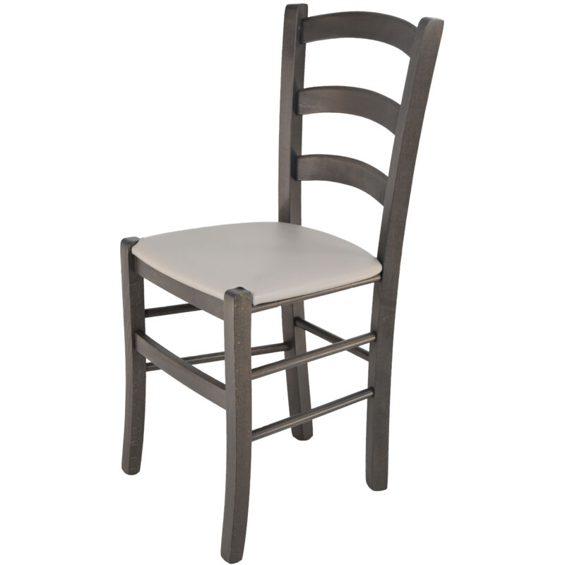 foto del prodotto t m c s tommychairs sedia modello venice per cucina bar e sala da pranzo, robusta struttura in legno di faggio verniciata anilina grigio scuro e