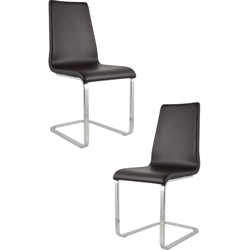 foto del prodotto t m c s tommychairs set 2 sedie berlin per cucina e sala da pranzo, scocca in multistrato imbottita e rivestita in pelle artificiale moka e
