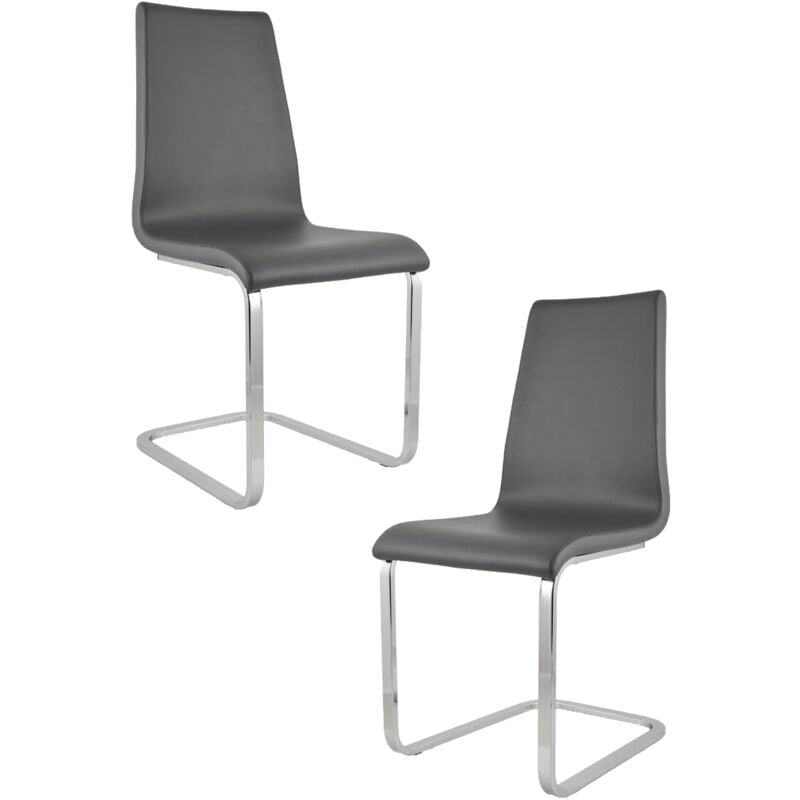 foto del prodotto t m c s tommychairs set 2 sedie berlin per cucina e sala da pranzo, scocca in multistrato imbottita e rivestita in pelle artificiale nera e