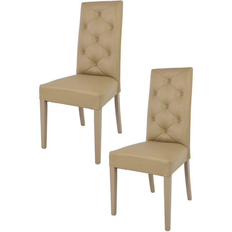 foto del prodotto t m c s tommychairs set 2 sedie modello chantal per cucina e sala da pranzo, struttura in legno di faggio, seduta e schienale con bottoni