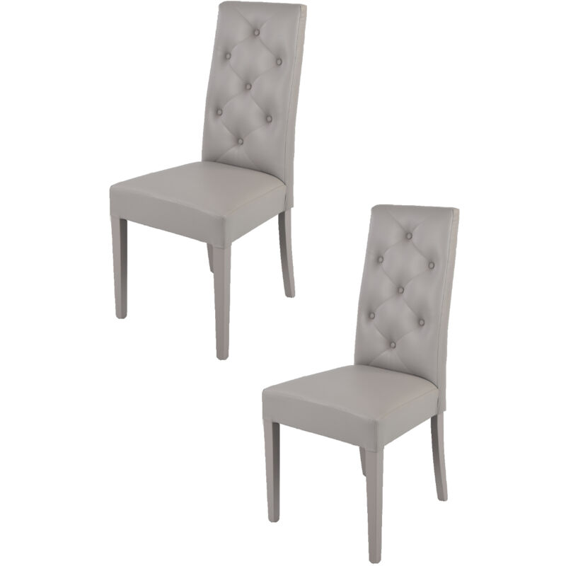 foto del prodotto t m c s tommychairs set 2 sedie modello chantal per cucina e sala da pranzo, struttura legno di faggio grigio chiaro, seduta e schienale con