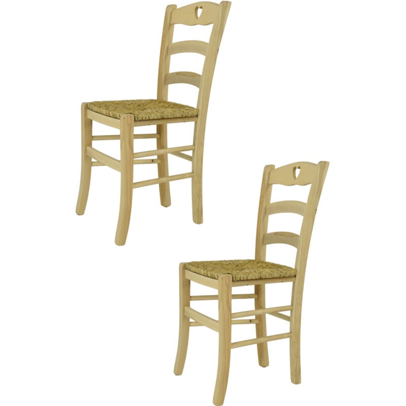 foto del prodotto t m c s tommychairs set 2 sedie modello cuore per cucina bar e sala da pranzo, robusta struttura in legno di faggio levigato, non trattato, 100 