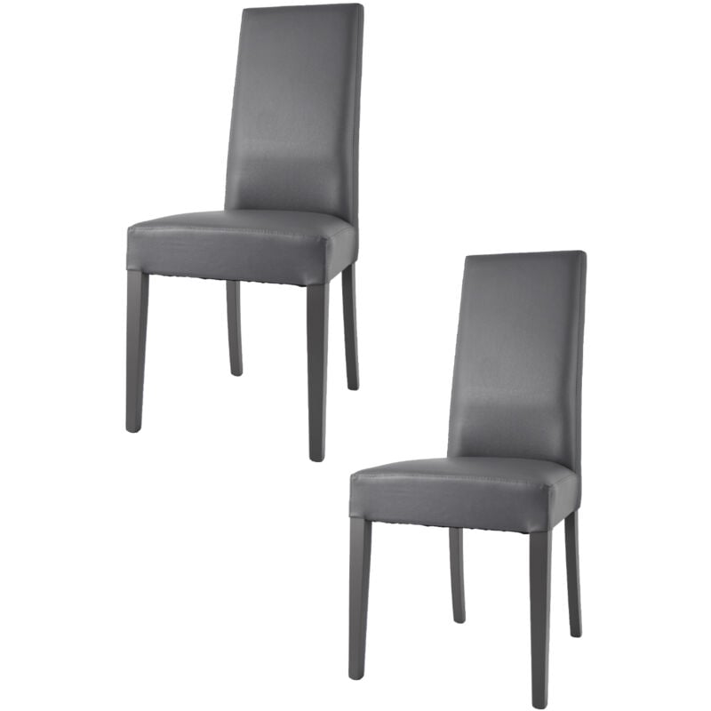 foto del prodotto t m c s tommychairs set 2 sedie modello glory per cucina e sala da pranzo, struttura in legno di faggio verniciata grigio scuro, seduta e