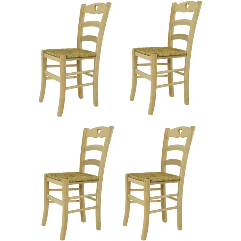 foto del prodotto t m c s tommychairs set 4 sedie modello cuore per cucina bar e sala da pranzo, robusta struttura in legno di faggio levigato, non trattato, 100 