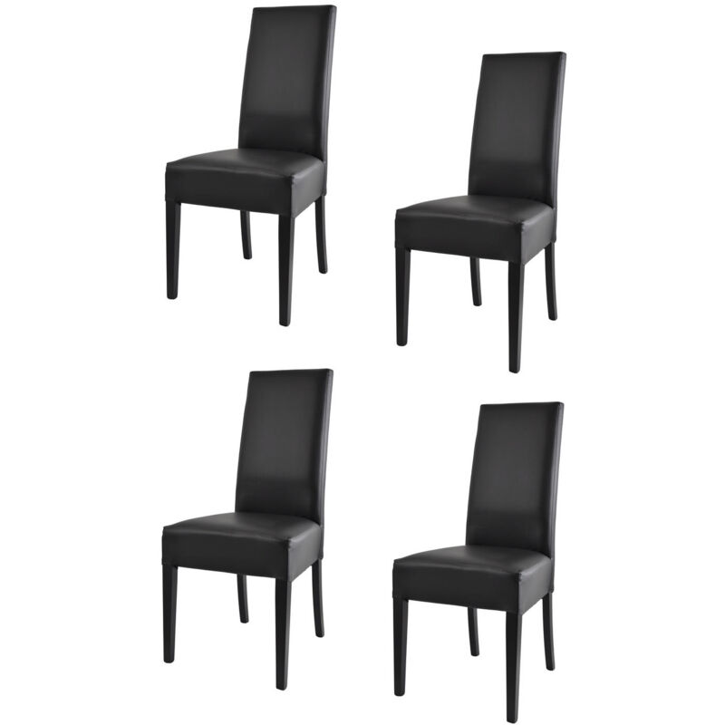 foto del prodotto t m c s tommychairs set 4 sedie modello glory per cucina e sala da pranzo, struttura in legno di faggio verniciata in nero, seduta e schienale
