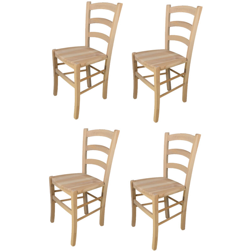 foto del prodotto t m c s tommychairs set 4 sedie modello venezia per cucina bar e sala da pranzo, robusta struttura in legno di faggio levigato, non trattato,