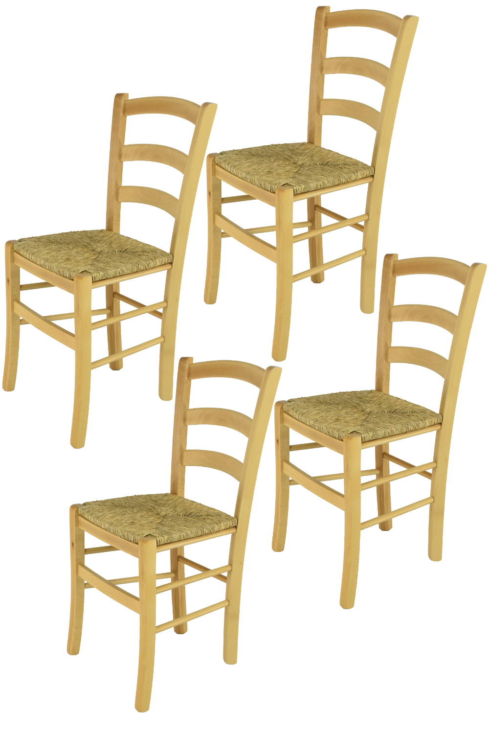 foto del prodotto t m c s tommychairs set 4 sedie modello venice per cucina bar e sala da pranzo, robusta struttura in legno di faggio verniciata in anilina bianca