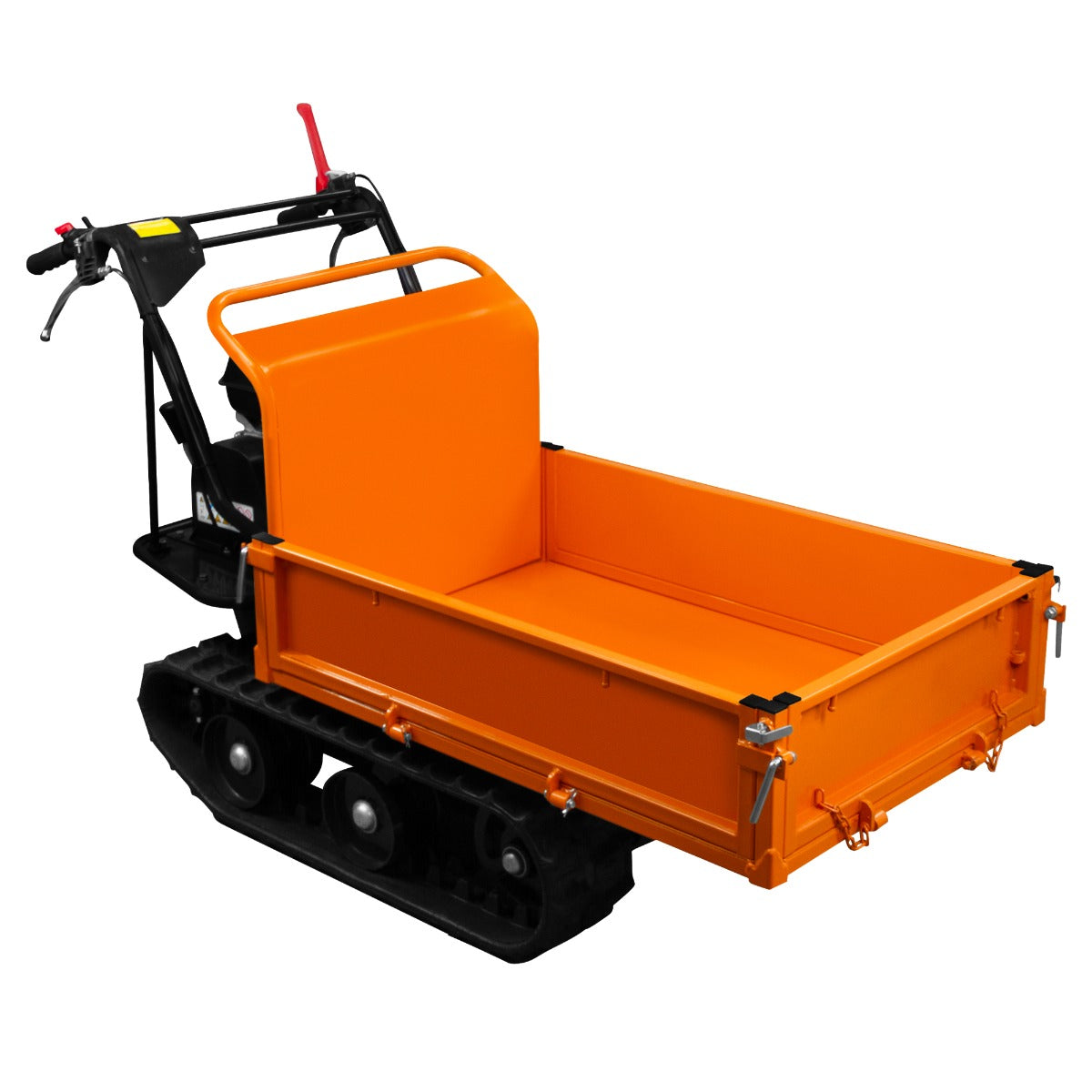 foto del prodotto t mech dumper trasportatore a benzina 196cc 6.5hp da 300kg con cassone ribaltabile e 4 marce freno di sicurezza in acciaio 2 rampe incluse