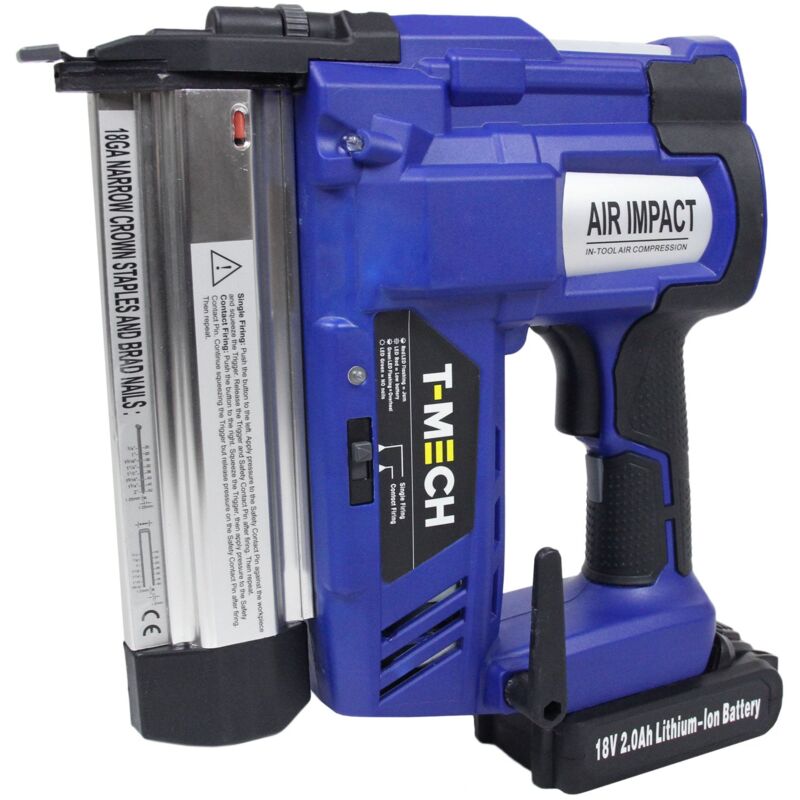 foto del prodotto t mech pistola sparachiodi graffettatrice pneumatica 2 in 1 18v senza fili con batteria addizionale lunga durata con 300 chiodi e 300 graffette